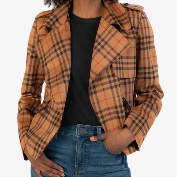 Kut from the Kloth Draped Moto Jacket Size Small  In Whiskey - Picture 1 of 11